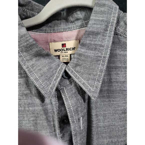 Woolrich Short Sleeve Static Heathered Gray Button Down Shirt Men’s Size XL - Picture 2 of 6